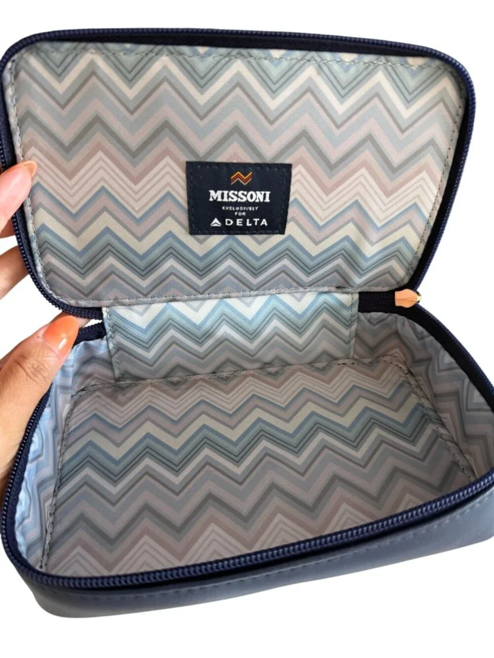 MISSONI Blue Patterned Makeup Travel Case